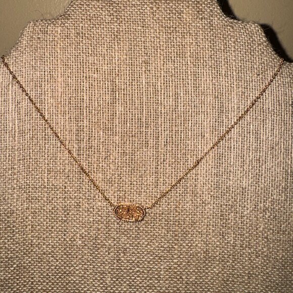 Kendra Scott “Elisa” Pendant Necklace – Rose Gold Drusy - Picture 3 of 4